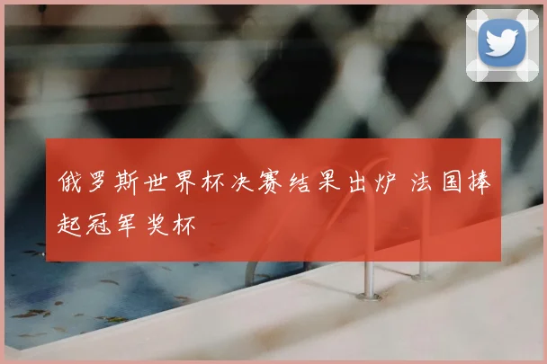 俄罗斯世界杯决赛结果出炉 法国捧起冠军奖杯